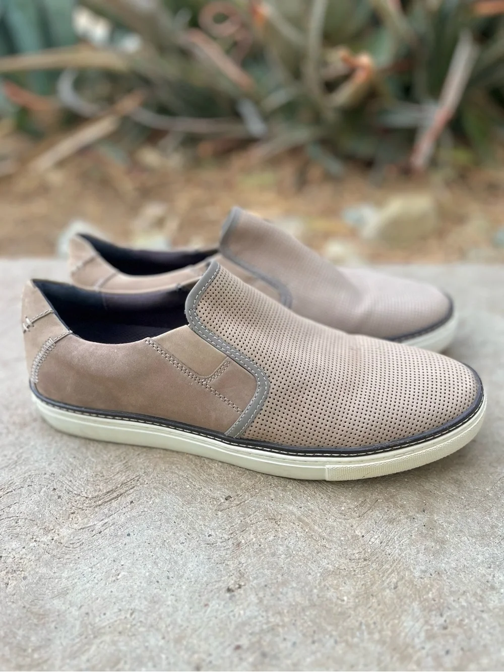 DR. SCHOLL’S | Men's Perforated Slip-On Loafers in Taupe 10